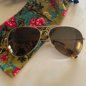 Maui Jim Maverick gold men’s aviator sunglasses